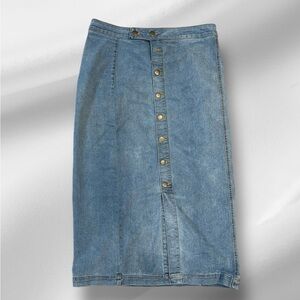 EST. 1946 Denim Button Down Long Maxi Skirt